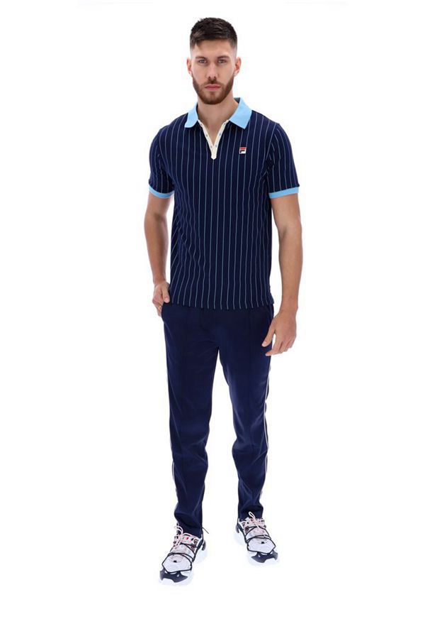 Fila Polokošeľa Panske Námornícka Modrá / Modre - Bb1 Borg Striped Vypredaj - Slovakia 20473-RBNL